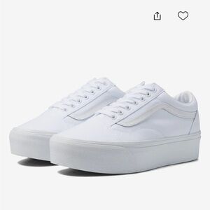 Vans Women's All-White Platform Sneakers